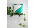 Linen House Quadrant Geometric Pattern Cotton Square Cushion 45x45cm - Green