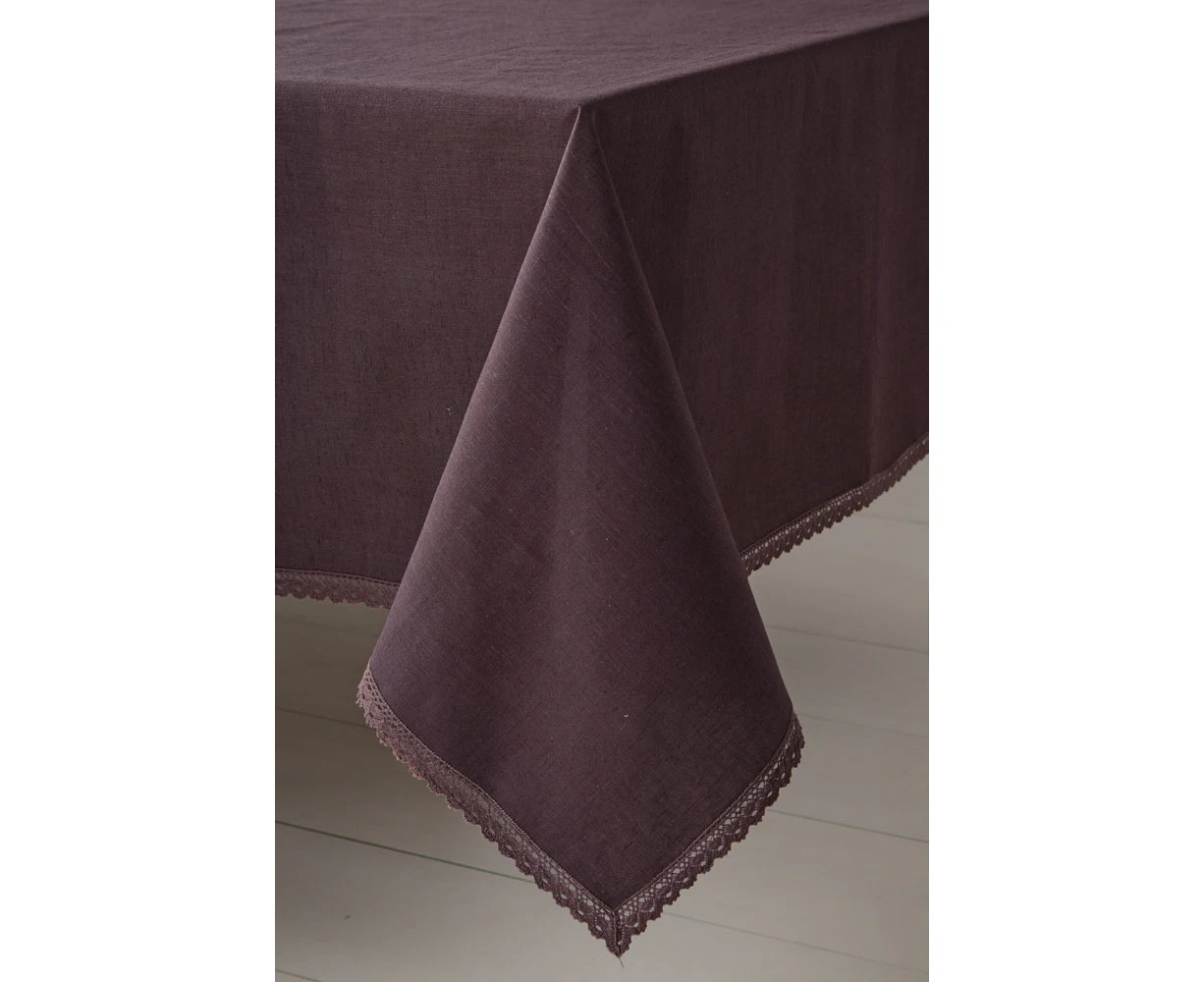 LINEN HOUSE NATURALS 150X150 TABLE CLOTH BEATRICE DUSKY