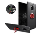 Huawei Mate 20 Pro Kickstand Case Ring Holder Slim Fit Flexible TPU Magnetic Cover - Black and Red