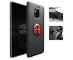 Huawei Mate 20 Pro Kickstand Case Ring Holder Slim Fit Flexible TPU Magnetic Cover - Black and Red