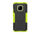 Huawei Mate 20 Pro Armor Case Kickstand Rugged Tire Texture Dual Layer Shockproof Cover