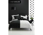 Linen House Deco Jaya Quilt Cover Set 245 x 210CM King - Black & White