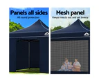 Instahut Aluminium Gazebo Pop Marquee Up 3x3m Outdoor Gazebos Wedding Tent Navy