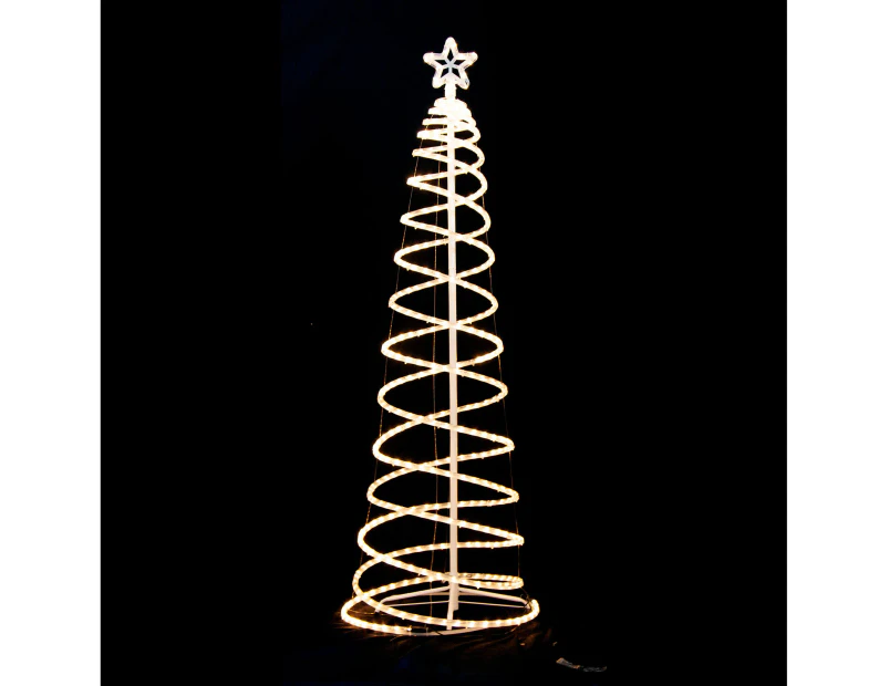 LED 185cm Spiral Rope Light Christmas Tree Star Motif Warm White