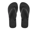 Twin Pack - 2x Pairs of Interchangeable Women's Black and Grey Slim Thongs with 2x Pairs of Additional Burgundy and Navy Straps with Boomerang Plugs