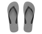Boomerangz Interchangeable Grey Thongs with 1x Pair of Additional Black Straps with Boomerang Plugs