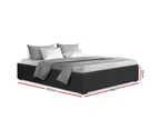 Artiss Gas Lift Bed Frame Double Size Bed Base With Storage Mattress Upholstered Fabric Charcoal Toki Collection