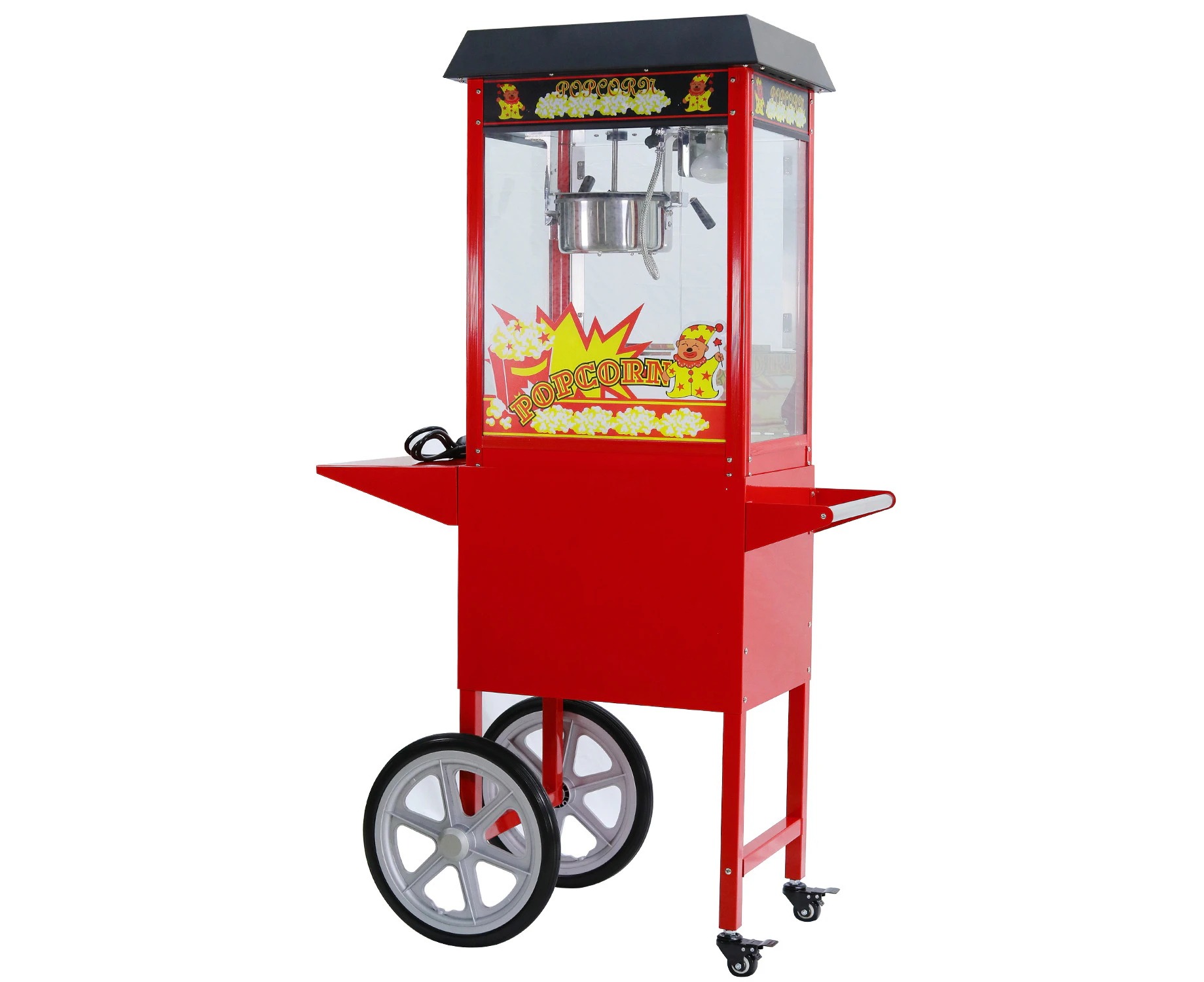 8Oz Popcorn Machine Maker on the wheeled Cart Deck Warmer