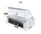 Commercial Grade 18 Hot Dog Sausage 7 Roller Grill Machine with Cover