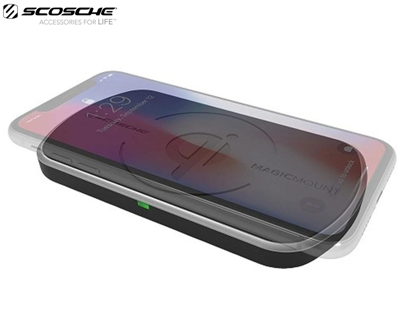 Scosche Charge Surface Wireless Fast Charging Magnetic Mount For Smartphones BLK