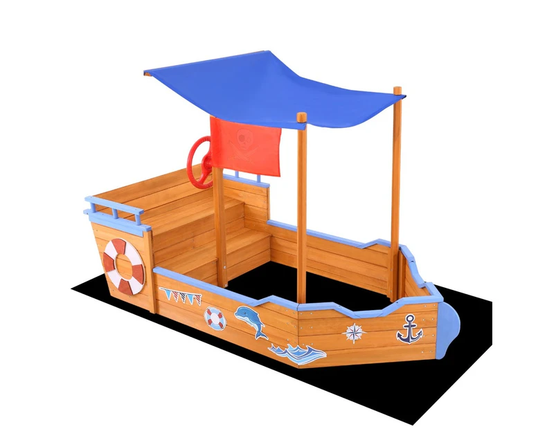 Keezi Boat Sand Pit With Canopy