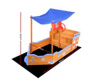 Keezi Boat Sand Pit With Canopy