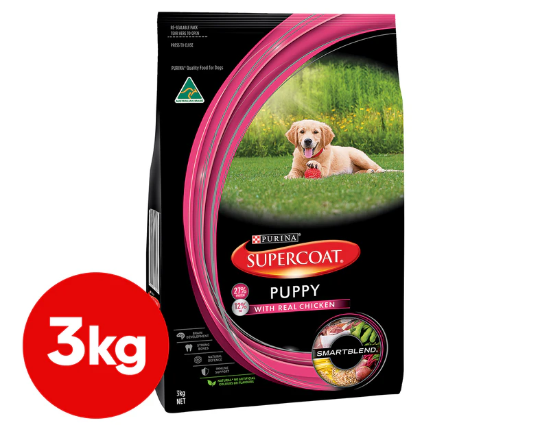 Purina Supercoat Puppy Dry Dog Food Chicken 3kg