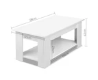 Artiss Lift Up Top Mechanical Coffee Table - White