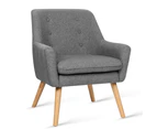 Artiss Armchair Tub Single Dining Chair - GREY