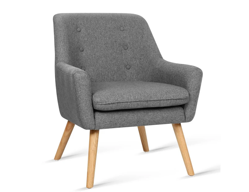 Artiss Armchair Tub Single Dining Chair - GREY