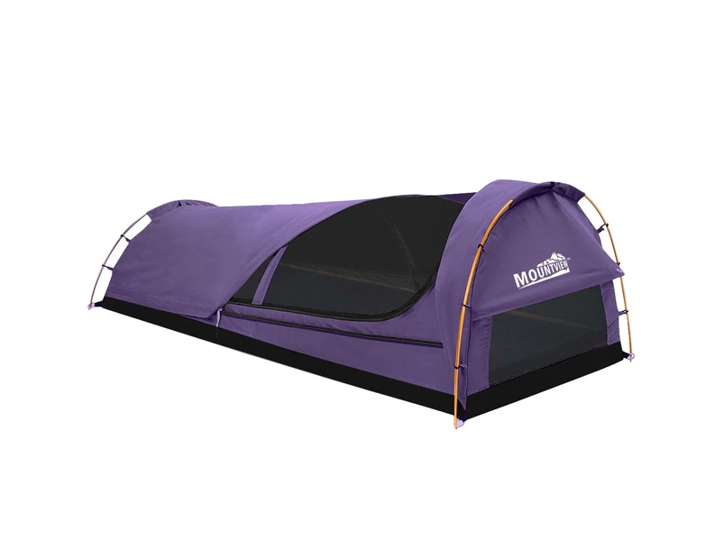 Dome Swag Camping Canvas Tent in Purple King Single