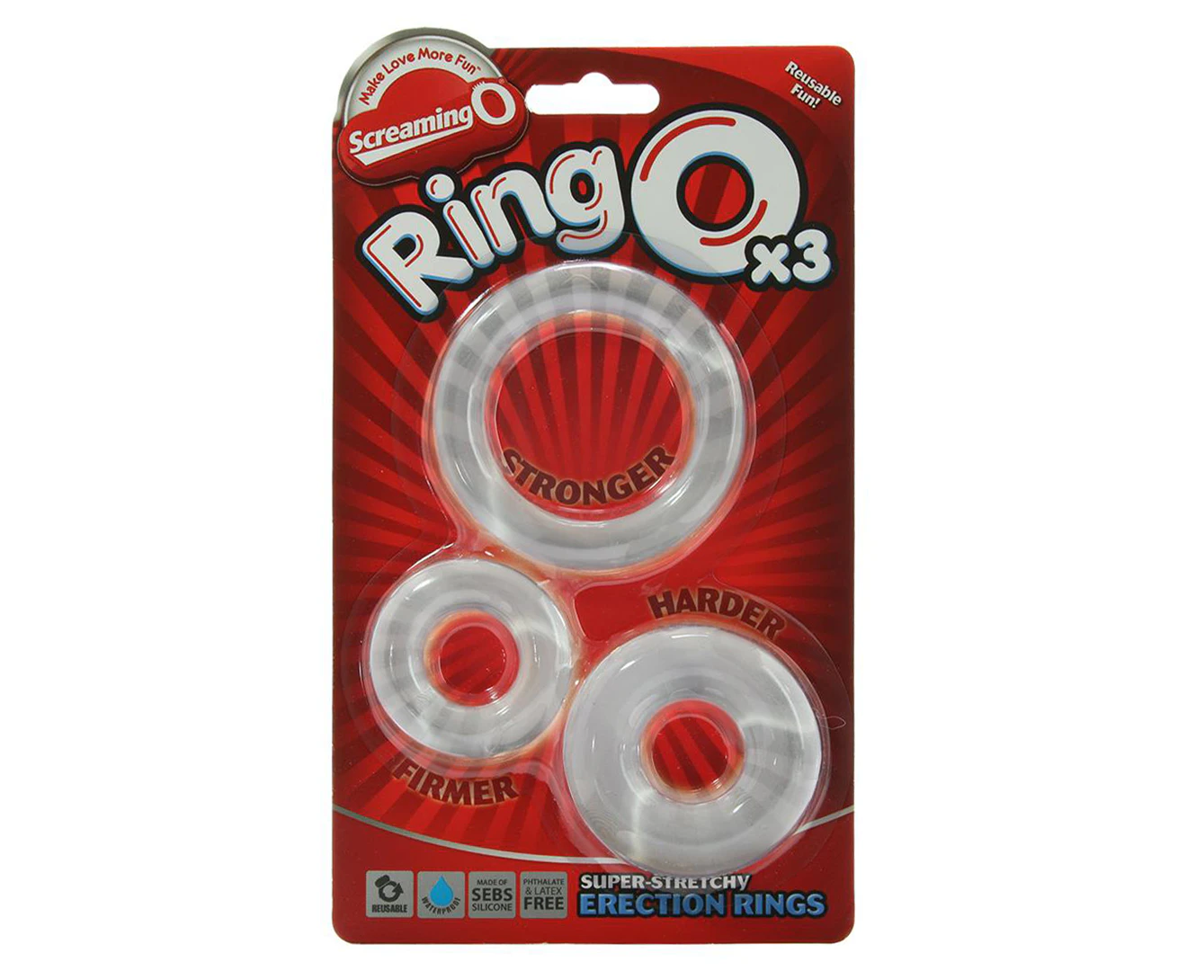 Screaming O RingO Penis Ring Set - Clear