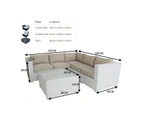 White Ellana Outdoor Corner Lounge Suite With White Cushion Cover