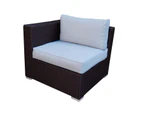 Brown Ellana Outdoor Corner Lounge Suite With White Cushion Cover