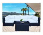 Black Majeston Modular Outdoor Furniture Lounge With Beige Cushion Cover
