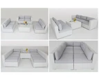 White Majeston Modular Outdoor Furniture Lounge With Dark Grey Cushion Cover