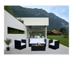 Black Bella 8 Seater Wicker Outdoor Furniture Lounge With Coffee Cushion Cover 2