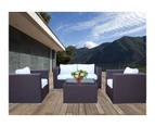Brown Osiana 5 Piece Outdoor Furniture With Grey Cushion Cover