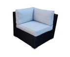 Black Osiana 5 Piece Outdoor Furniture With Dark Grey Cushion Cover