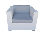 White Modena 3 Piece Outdoor Setting With White Cushion Cover