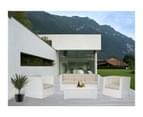 White Selina 5 Seater Wicker Outdoor Furniture Lounge With White Cushion Cover 1