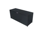 Black Wicker Storage Box With White Cushion Cover