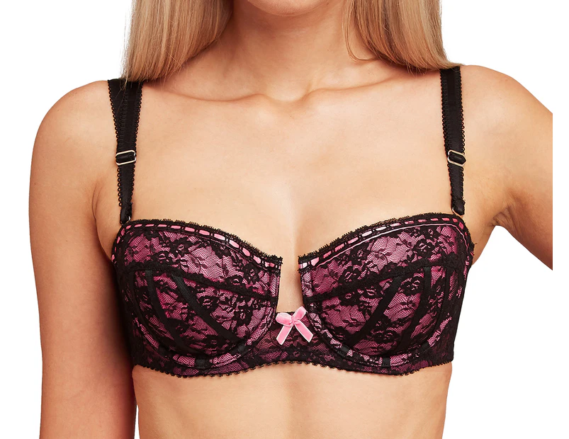 Dita Von Teese Women's Frivolous Balconette Bra - Black/Hot Pink