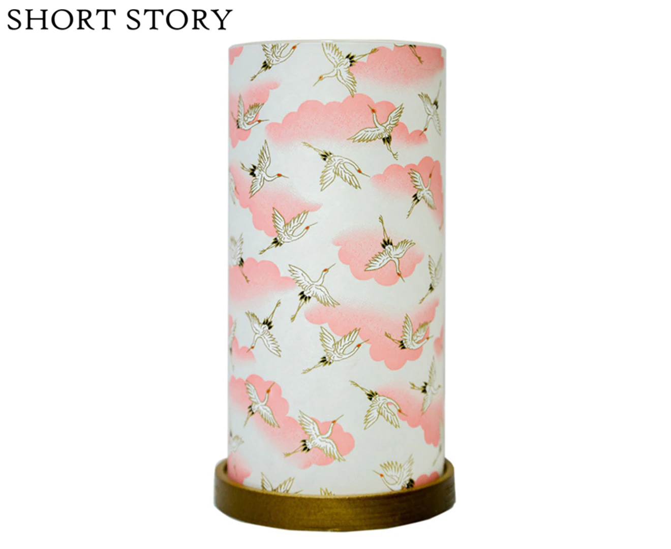 Short Story Big Glass Lantern - Crane Pink 