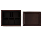 Fossil Removable Valet Tray + 5-Piece Watch Box - Brown