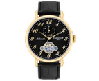 Earnshaw Men's 42mm Grand Legacy Leather Watch - Black/Gold