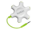 Belkin MixIt Color Range Rockstar Multi 5-Way Splitter for Headphone White