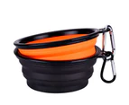 Legendog 2Pcs Bowl Portable Water Dish for Pet Dog Cat(Black&Orange)