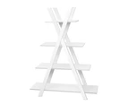 Display Shelf 4 Tier Wooden Rack Ladder Stand Storage Book Shelves White