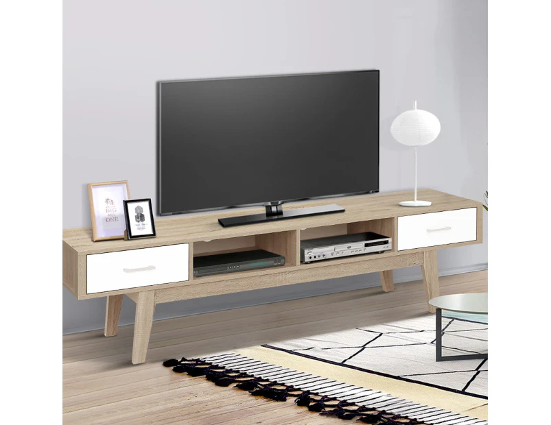 TV Cabinet Entertainment Unit Stand Storage Drawer Scandinavian 180cm Oak