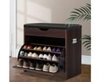 Artiss Shoe Cabinet Bench Shoes Organiser Storage Rack Wooden Cupboard 15 Pairs 1