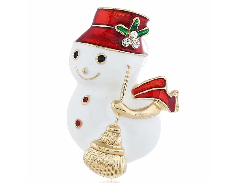 Ladies Creative Christmas Gift Suit Brooch Personality Christmas Snowman Brooch Scarf Button Types   for Women