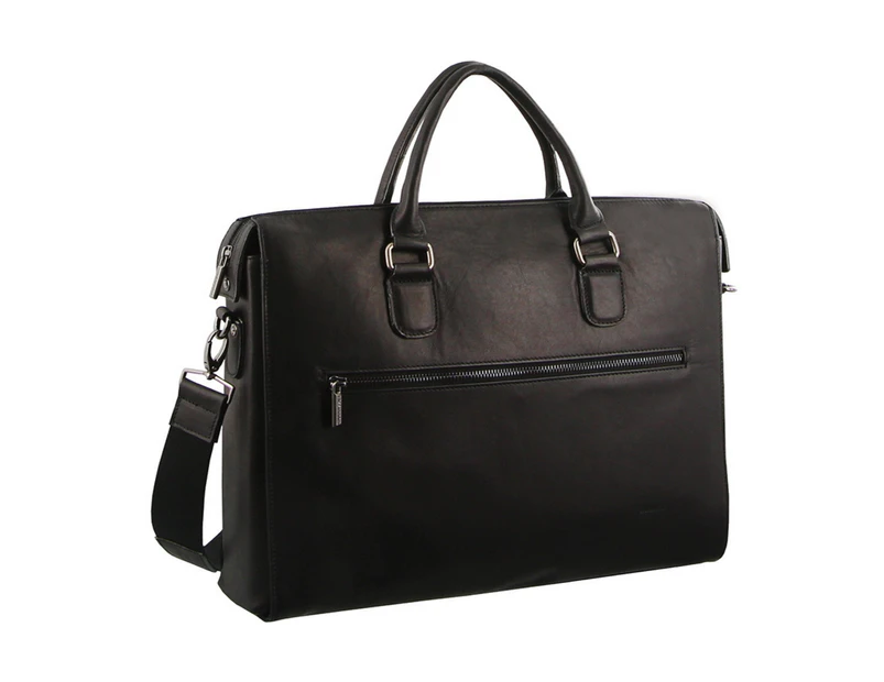 Morrissey Leather Business Laptop Bag - Black