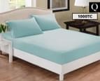 1000TC Cotton Blend Queen Bed Combo Sheet Set - Mist 1