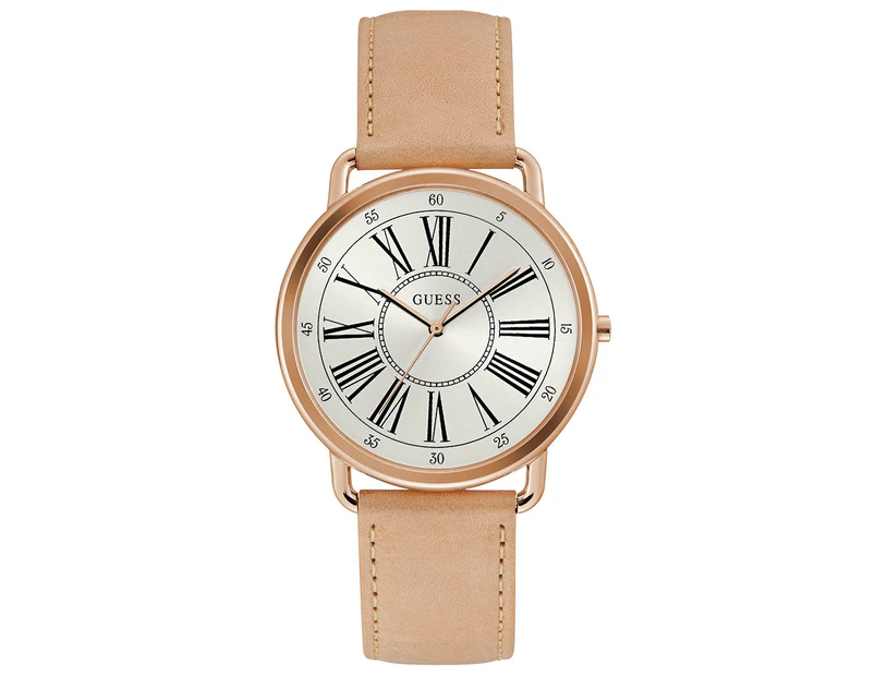 GUESS Women's 40mm Kennedy Leather Watch - Rose Gold/Nude