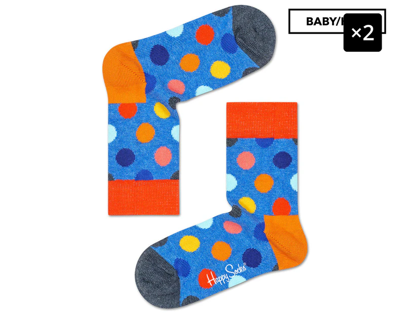 Happy Socks Kids' Big Dot Socks - Blue/Multi