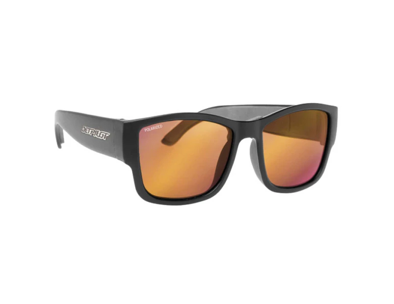 Jet Pilot Addiction Polarized Floating Sunglasses - Matte Black Red Mirror