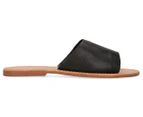 Siren Women's Flat Leather Taz Sandal - Black