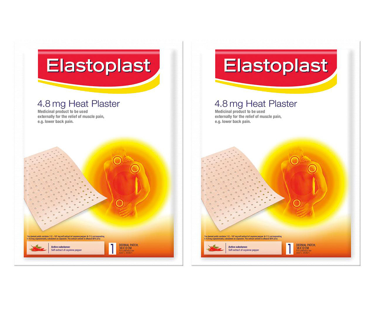 2 x Elastoplast ABC Heat Plaster 4.8mg | Catch.co.nz