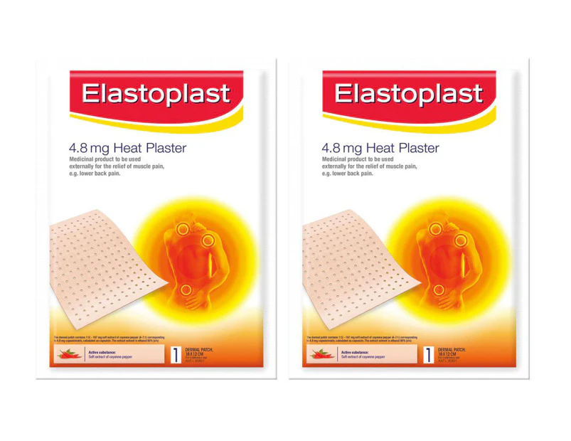 2 x Elastoplast ABC Heat Plaster 4.8mg